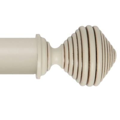 Museum 35mm Pole Set in Antique White with Dune Finial