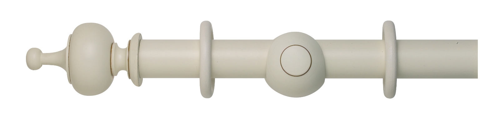 Museum 35mm Pole Set in Antique White with Boudoir Finial